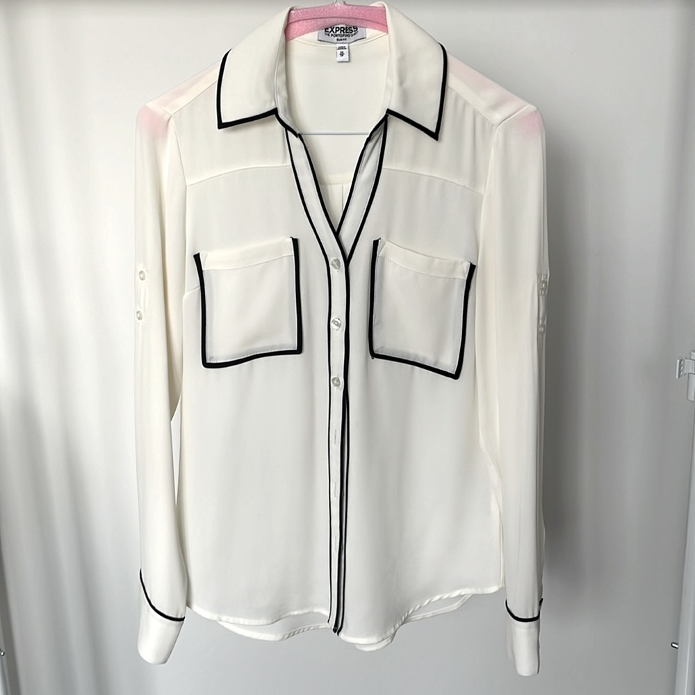 Vintage Semi sheer button down blouse